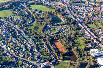 Natural outdoor swimming pool Kirkel as well as sports and leisure facilities in the center of town in the district Kirkel-Neuhäusel in Kirkel in the state Saarland, Germany