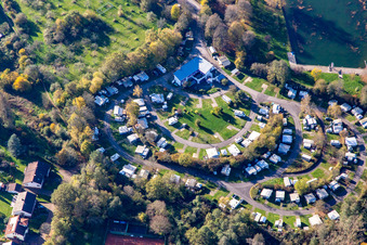 Aerial photograpy of Caravan site Mühlenweiher in the district Kirkel-Neuhäusel in Kirkel in the state Saarland, Germany