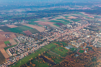 Kandel in the state Rhineland-Palatinate, Germany from the plane