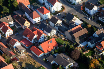 Speiertsgasse in Herxheim bei Landau in the state Rhineland-Palatinate, Germany from the plane