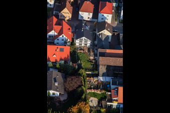 Speiertsgasse in Herxheim bei Landau in the state Rhineland-Palatinate, Germany viewn from the air