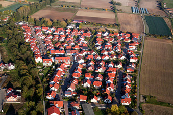 Aerial view of Herxheim East in Herxheim bei Landau in the state Rhineland-Palatinate, Germany