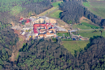 Oblique view of Liebfrauenberg Monastery in Bad Bergzabern in the state Rhineland-Palatinate, Germany