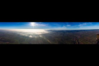 Cloud cover from the Bienwald in the district Ingenheim in Billigheim-Ingenheim in the state Rhineland-Palatinate, Germany