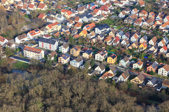 Elsässer Street in Kandel in the state Rhineland-Palatinate, Germany out of the air