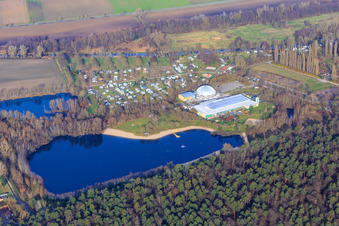 Beach and camping at the Moby Dick leisure center in Rülzheim in the state Rhineland-Palatinate, Germany