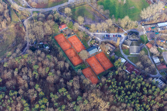 Aerial view of Tennis Club in Rülzheim in the state Rhineland-Palatinate, Germany