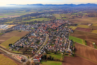 View of the town from the northeast in Rohrbach in the state Rhineland-Palatinate, Germany