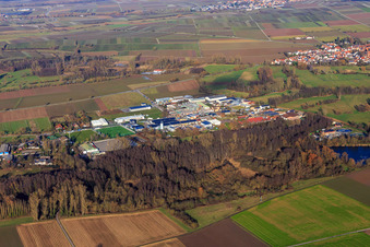 Industrial estate Industriestr in Billigheim-Ingenheim in the state Rhineland-Palatinate, Germany