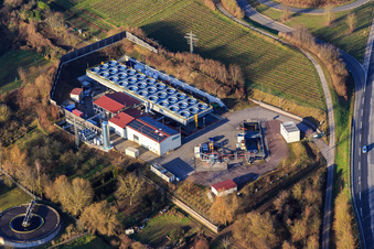 Aerial photograpy of Geothermal power plant Insheim in Insheim in the state Rhineland-Palatinate, Germany