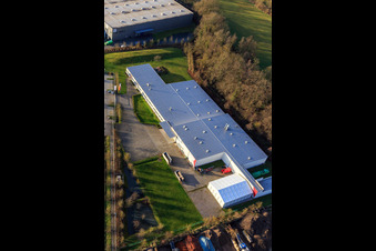 Drone image of Thermo Fisher on Erlenbachweg in the district Minderslachen in Kandel in the state Rhineland-Palatinate, Germany