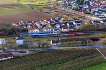 Bahnhofstraße and Am Bahnhof in Winden in the state Rhineland-Palatinate, Germany