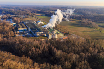 Bird's eye view of Sitek Insulation in the district Altenstadt in Wissembourg in the state Bas-Rhin, France