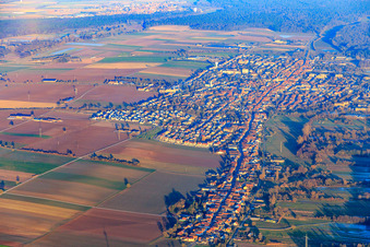 Aerial view of City view from the west in Kandel in the state Rhineland-Palatinate, Germany