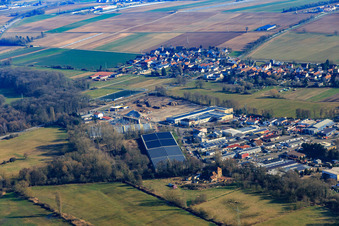 Im Horst industrial estate from the northwest in the district Minderslachen in Kandel in the state Rhineland-Palatinate, Germany