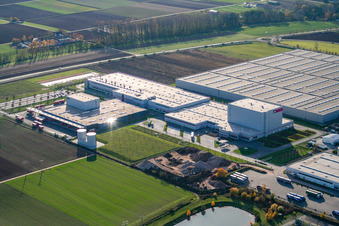 Aerial photograpy of Prowell Paper Processing in Offenbach an der Queich in the state Rhineland-Palatinate, Germany