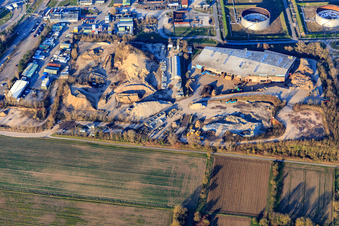 BEB Bioenergie Baden GmbH and Peter Gross Umwelt GmbH & Co. KG at Nördliche Raffineriestraße in the district Knielingen in Karlsruhe in the state Baden-Wuerttemberg, Germany