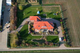 Drone image of Vegetable cultivation - Dieter Stubenbordt in Zeiskam in the state Rhineland-Palatinate, Germany