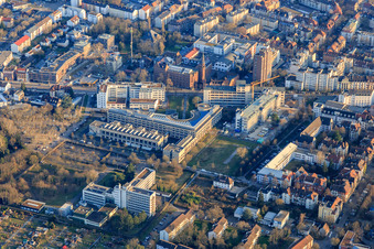 Haid-und-Neu-Straße with the Max Rubner Institute, the Fraunhofer Institute for Optronics, System Technologies and Image Exploitation IOSB and Technologiefabrik Karlsruhe GmbH in the district Oststadt in Karlsruhe in the state Baden-Wuerttemberg, Germany