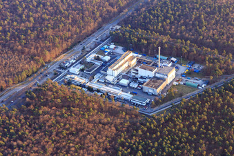Aerial view of Karlsruhe reprocessing plant (WAK) under dismantling in Linkenheim-Hochstetten in the state Baden-Wuerttemberg, Germany