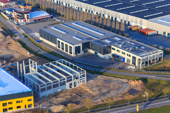 Aerial photograpy of Southern Palatinate workshop in Offenbach an der Queich in the state Rhineland-Palatinate, Germany