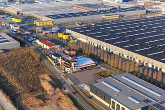 Aerial photograpy of Victoria Interpark Hotel in Offenbach an der Queich in the state Rhineland-Palatinate, Germany