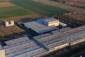 Aerial photograpy of Tricor Packaging & Logistics AG in Offenbach an der Queich in the state Rhineland-Palatinate, Germany