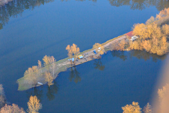 Aerial view of Bear Lake in Ottersheim bei Landau in the state Rhineland-Palatinate, Germany