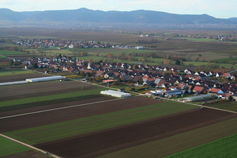 Oblique view of Village view in Böbingen in the state Rhineland-Palatinate, Germany