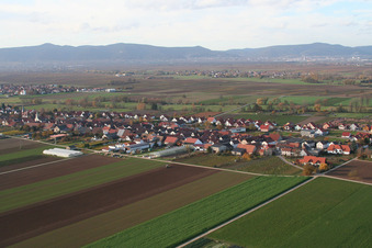 Village view in Böbingen in the state Rhineland-Palatinate, Germany from above