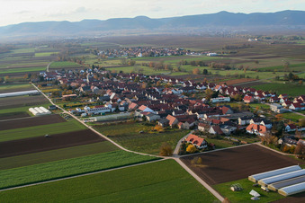 Village view in Böbingen in the state Rhineland-Palatinate, Germany out of the air