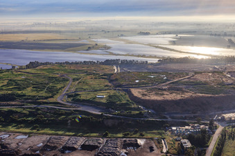 Huge photovoltaic solar power plant PFV DON RODRIGO at the waste incineration plant in Alcalá de Guadaíra in the state Seville, Spain from above