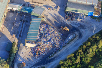 Pile of delivered garbage at the CIT Montemarta landfill in Alcalá de Guadaíra in the state Seville, Spain