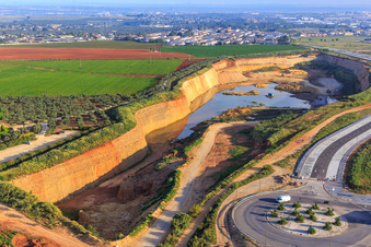 Gravel and sand pit in Dos Hermanas in the state Seville, Spain