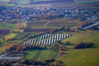 Solar power plant and photovoltaic systems on the airfield in the district Lachen-Speyerdorf in Neustadt an der Weinstrasse in the state Rhineland-Palatinate