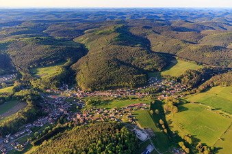 View of the Northern Vosges from the south in Reipertswiller in the state Bas-Rhin, France