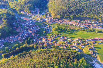 Village center in Reipertswiller in the state Bas-Rhin, France