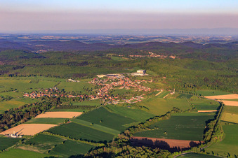 View of the town in the evening from the northwest in Petersbach in the state Bas-Rhin, France