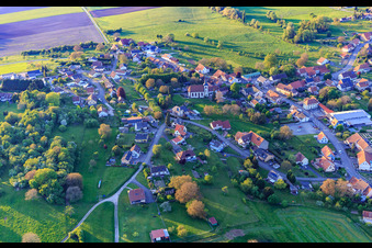 Village view from the south in Durstel in the state Bas-Rhin, France