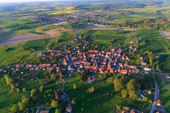 Village view from the west in Mackwiller in the state Bas-Rhin, France