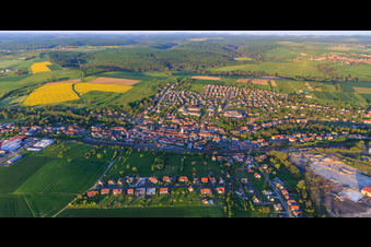 Overview of the town from the west in Diemeringen in the state Bas-Rhin, France