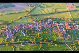 Village view from the south in Lorentzen in the state Bas-Rhin, France