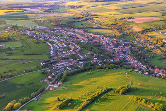 Overview of the town from the south in Oermingen in the state Bas-Rhin, France