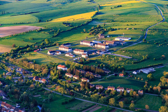 View of the town below the prison Centre de Détention in Oermingen in the state Bas-Rhin, France