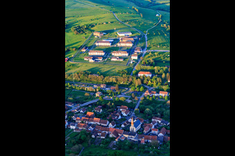 Prison secured with walls and fences Centre de Détention in Oermingen in the state Bas-Rhin, France