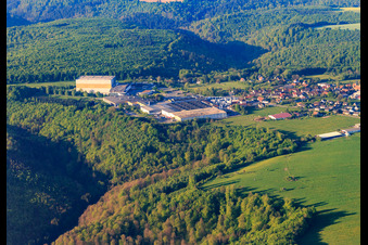 Aerial photograpy of Winery Louis Eschenauer and les Grands Chais de in Petersbach in the state Bas-Rhin, France