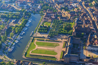 Oblique view of Castle and park Château des Rohan at the port Port de Saverne in Saverne in the state Bas-Rhin, France