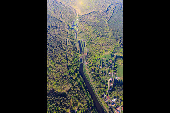 Aerial photograpy of Fish ponds at Meisenbach in Sparsbach in the state Bas-Rhin, France