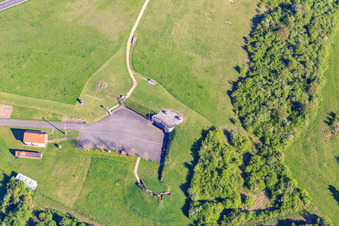 Aerial view of Bunkers of the Maginot Line - Fort Casso in Bettviller in the state Moselle, France
