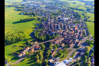 Overview of towns from the north in Sarralbe in the state Moselle, France